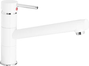 Miscelatore per lavabo - corpo in ottone di alta qualità - finitura cromata bianca