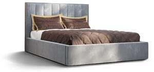 Letto imbottito Alezio, A: 140 cm x 200 cm, colore: Monolith70 (grigio), letto con contenitore, letto matrimoniale, letto 140x200cm, letto con materasso
