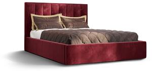Letto imbottito Alezio, A: 140 cm x 200 cm, colore: Monolith59 (rosso), letto con contenitore, letto matrimoniale, letto 140x200cm, letto con materasso