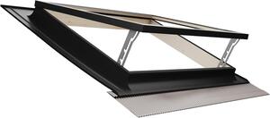 Emica - Lucernario Best Vasistas in Alluminio | Vetrata Isolante 4-9-4 | Interno Legno Abete | Maniglie con 4 posizioni di Apertura (72x48 BxH)