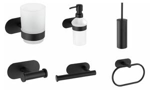 Set di accessori da bagno autoportanti nero opaco in acciaio inox Orea - Wenko