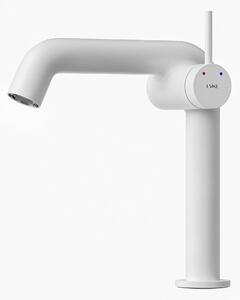 Rubinetto da bagno bianco opaco, dimensioni 222 x 200 x 76 mm, in ottone, con cartuccia Vetroceramica, miscelatore monocomando