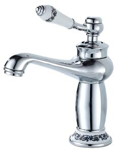 Miscelatore per lavabo, cromo, a leva singola, stile retrò