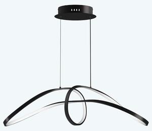Doporro Lampadario a Sospensione 30W, 90 cm, Metallo Base, Lunghezza Filo 100 cm, Altezza regolabile, Lampada da Soffitto a Sospensione per Camera da Letto e Soggiorno, Nero, Alivetta