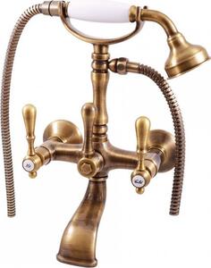 Miscelatore da bagno retrò ROMANTIC con doccetta in cromo, oro o ottone RAV SLEZAK