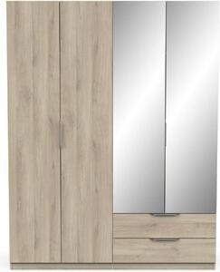 Calicosy - Armadio 4 ante, 2 cassetti e 2 specchi Ghost - L157,3 cm