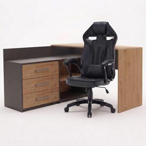 Set scrivania angolare DANY ANTRACITE / Poltrona ARTISAN ROVERE + DRIFT NERO