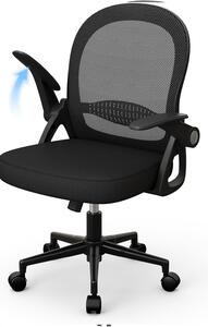 Sedia da ufficio ergonomica vincitrice del test, sedia da scrivania con schienale traspirante, regolabile per la massima libertà di movimento, nera