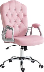Sedia da ufficio per donna, sedia da scrivania ergonomica con funzione dondolo, regolabile in altezza, portata 120 kg, rosa