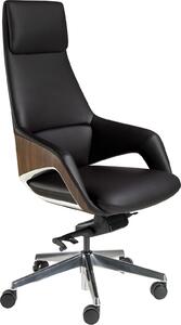 Sedia girevole in Pelle finta nera 4210