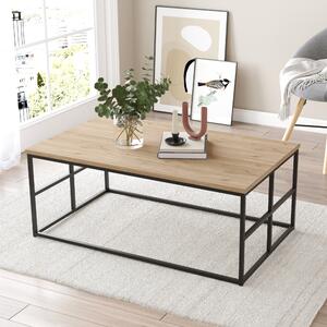 Tavolino 'Velendi' struttura in metallo 100 x 60 x 40 cm aspetto rovere / nero