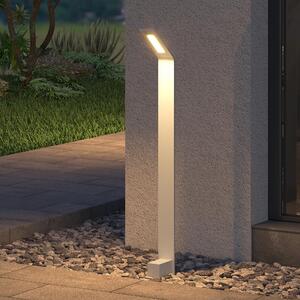 Doporro Lampione da Giardino 80 cm IP65 con LED 6W 3000K C Paletto Luminoso da Esterno in Alluminio Bianco Opaco per Sentieri, Vialetti, Terrazze e Cortili, Design Moderno