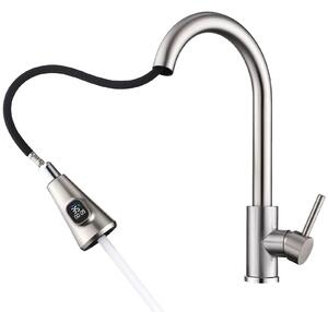 Rubinetto per cucina con display LED che indica la temperatura dell'acqua - Rubinetto estraibile per cucina