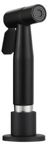 Rubinetto da cucina con getto estraibile e flessibile laterale, colore nero, set in acciaio inossidabile per piano di lavoro