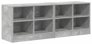 VidaXL Comodino, set da 2 pezzi, grigio cemento, 66 x 33 x 48 cm, materiale a base di legno