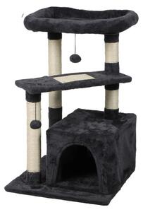 DOCHTMANN Tiragraffi per gatti con cuccia e giocattoli 49x79x49 cm