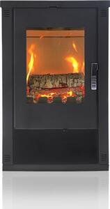 Stufa a legna moderna modello Lheia Black, efficienza energetica A, 7,5 kW, 570 x 382 x 926 mm