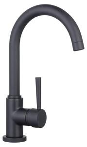 Rubinetto da cucina, girevole a 360°, miscelatore monocomando, finitura nera opaca