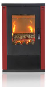 Stufa moderna modello Lheia Burgundy, efficienza energetica A 80,20%, 7,5 kW, 570 x 382 x 926 mm