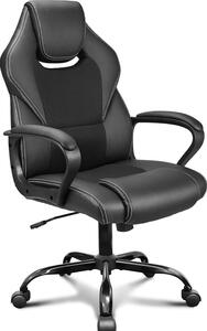 Sedia da ufficio BASETBL ergonomica girevole Finto cuoio nera fino a 150 kg