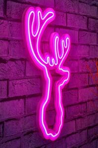 Opviq, Deer - Pink, strisce LED, rosa, strisce neon flessibili, 21 x 34 x 2 cm