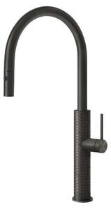 Miscelatore monocomando Gessi Gessi316 Meccanica 60024 707 46,5 cm, PVD nero metallizzato spazzolato