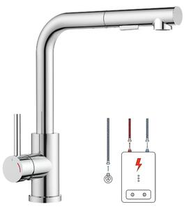 Rubinetto da cucina a colonna con getto estraibile