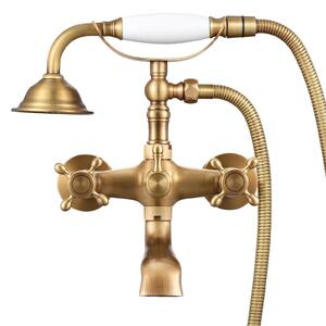 Rubinetto per lavabo in ottone con doccetta manuale