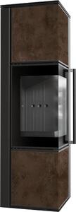 Stufa in acciaio KRATKI TORA/M 8 kW Ø 150 Sinterizzazione al quarzo OXIDE MORO rivestimento nero