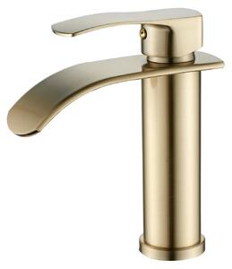 Miscelatore monocomando per lavabo, finitura oro spazzolato