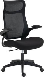 Sedia da ufficio ergonomica con braccioli 3D, schienale in rete, schienale a S, poggiatesta, funzione di inclinazione, nero