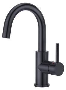 Rubinetto da cucina - Rubinetto nero - Bocca alta - Girevole a 360° - Acciaio inox nero opaco