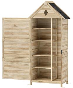 Armadietto da giardino Outsunny, in legno, impermeabile, con tetto a due falde in asfalto