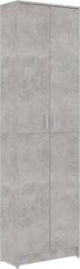 Armadio Corridoio Grigio Cemento 55x25x189 cm Legno Multistrato