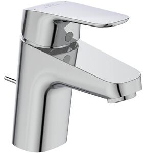 Miscelatore per lavabo con scarico, rubinetto da bagno a risparmio idrico, finitura cromata