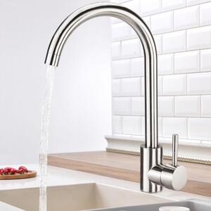 Rubinetto da cucina con miscelatore monocomando e rotazione a 360°, ideale per lavelli da cucina. Fornisce acqua calda e fredda. Facile da installare. Realizzato in acciaio inossidabile