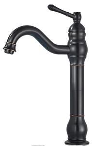 Miscelatore per lavabo, monocomando, montaggio da appoggio, bronzo nero alto