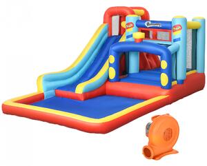 Outsunny Castello Gonfiabile per Bambini 3-8 Anni con Trampolino, Scivolo e Piscina, 435x245x200cm|Aosom