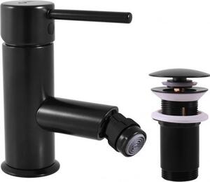 Miscelatore per bidet SEINA con scarico in ottone nero