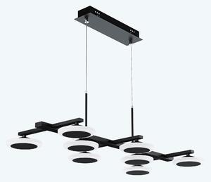 Doporro Lampadario a Sospensione 32W, 72 cm, Metallo Base, Lunghezza Filo 150 cm, Altezza regolabile, Lampada da Soffitto a Sospensione per Camera da Letto e Soggiorno, Nero Opaco, Alivetta