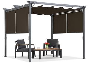 Pergola da terrazzo marrone con tapparelle La Palma 3x3 Garden Point