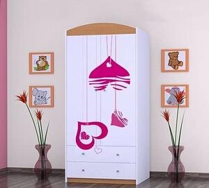 BDW Armadio, 2 ante, 2 cassetti, guardaroba, 180x90 cm, faggio