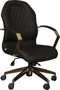 Elegante sedia per ufficio in ecopelle nera dal design moderno