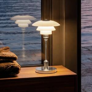 Louis Poulsen Lampada da tavolo a batteria PH 1-1 Portable, cromata, IP44 1-1, dimmerabile, Cromo / Argento, Soggiorno / Sala da pranzo, Alluminio, Design