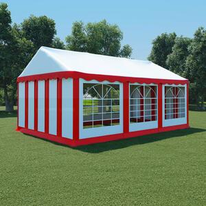 Gazebo da Giardino in PVC 4x6 m Rosso e Bianco