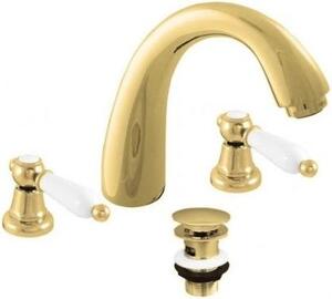 Copia di MORAVA Miscelatore per lavabo a 3 fori con scarico a scomparsa in cromo o cromo-oro RAV SLEZAK