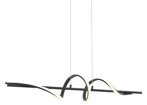 Lampada a sospensione di design nera 110 cm con LED dimmerabile a 3 livelli - Wokkel