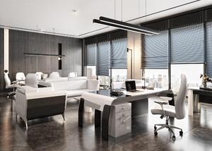Elegante set da studio in legno bianco con scrivania e sedia da ufficio