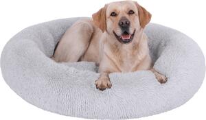 Letto per cani cuscino per cani lavabile divano per cani morbido cuscino rotondo in peluche per cani di piccola, media e grande taglia, gatti grigio chiaro (Ø 120 cm diametro esterno (XXXL)