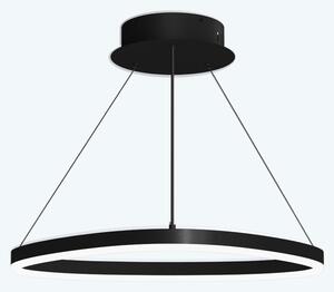 Doporro Lampadario a Sospensione 16W, 50 cm, Metallo Base, Lunghezza Filo 100 cm, Altezza regolabile, Lampada da Soffitto a Sospensione per Camera da Letto e Soggiorno, Nero, Alivetta